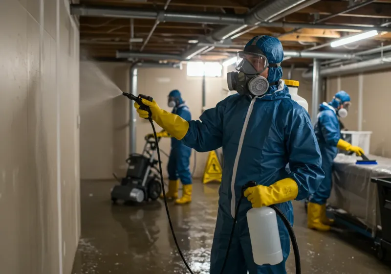 Basement Sanitization and Antimicrobial Treatment process in Daleville, IN