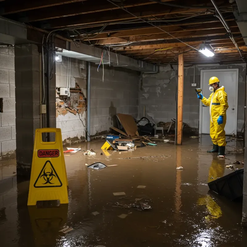 Flooded Basement Electrical Hazard in Daleville, IN Property