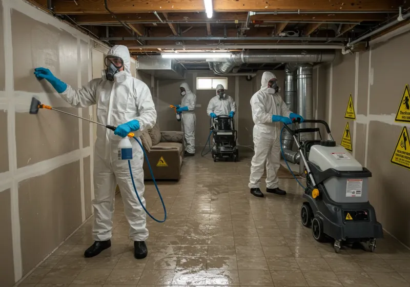 Basement Moisture Removal and Structural Drying process in Daleville, IN